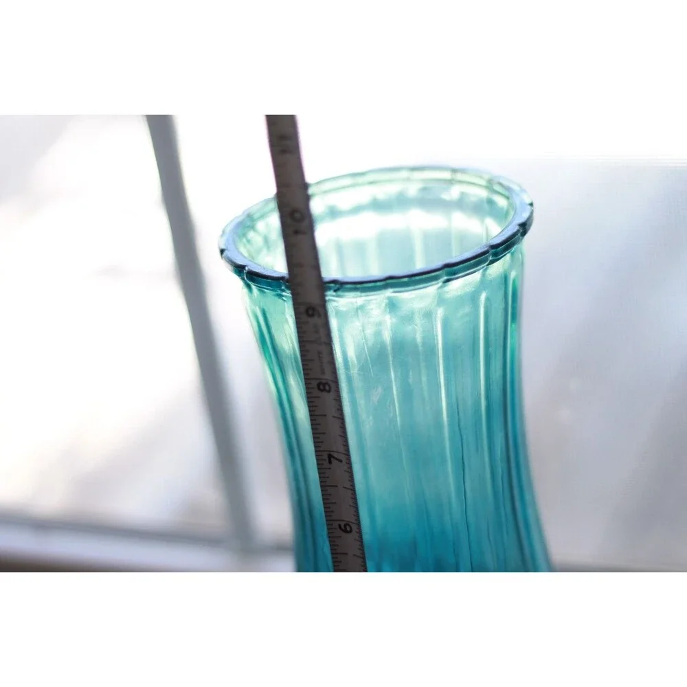 Blue Teal Glass Vase